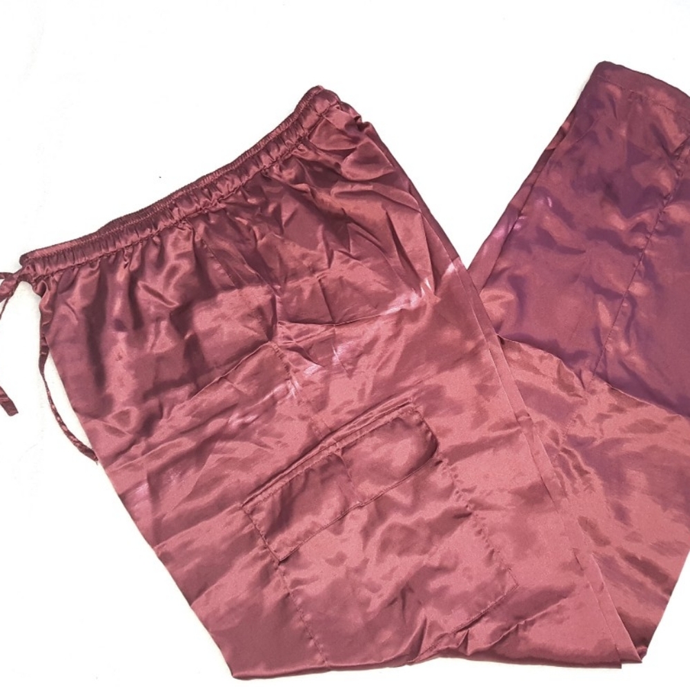 Satin cargo pyjama pj bottoms pants